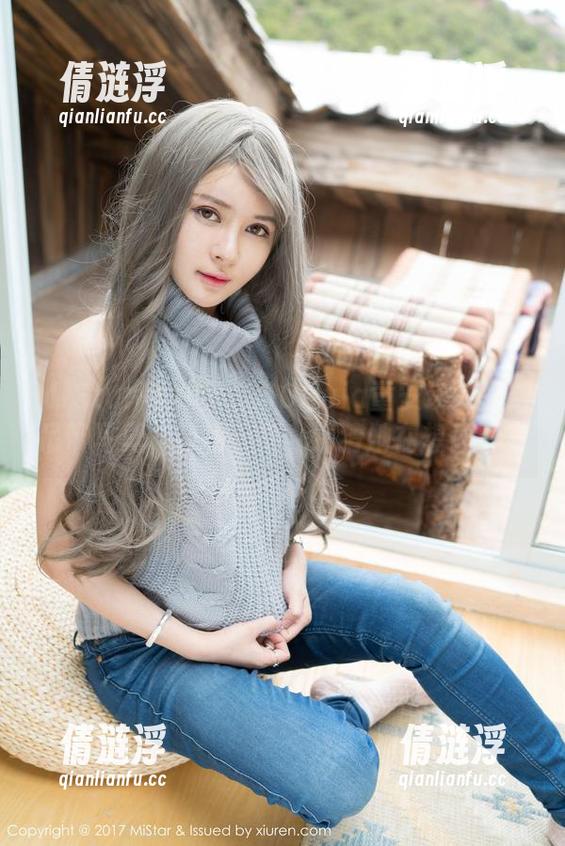 MiStar魅妍社 - 与Olivia童安琪的私房吊带写真，轻松一刻，猜猜她在想什么？
